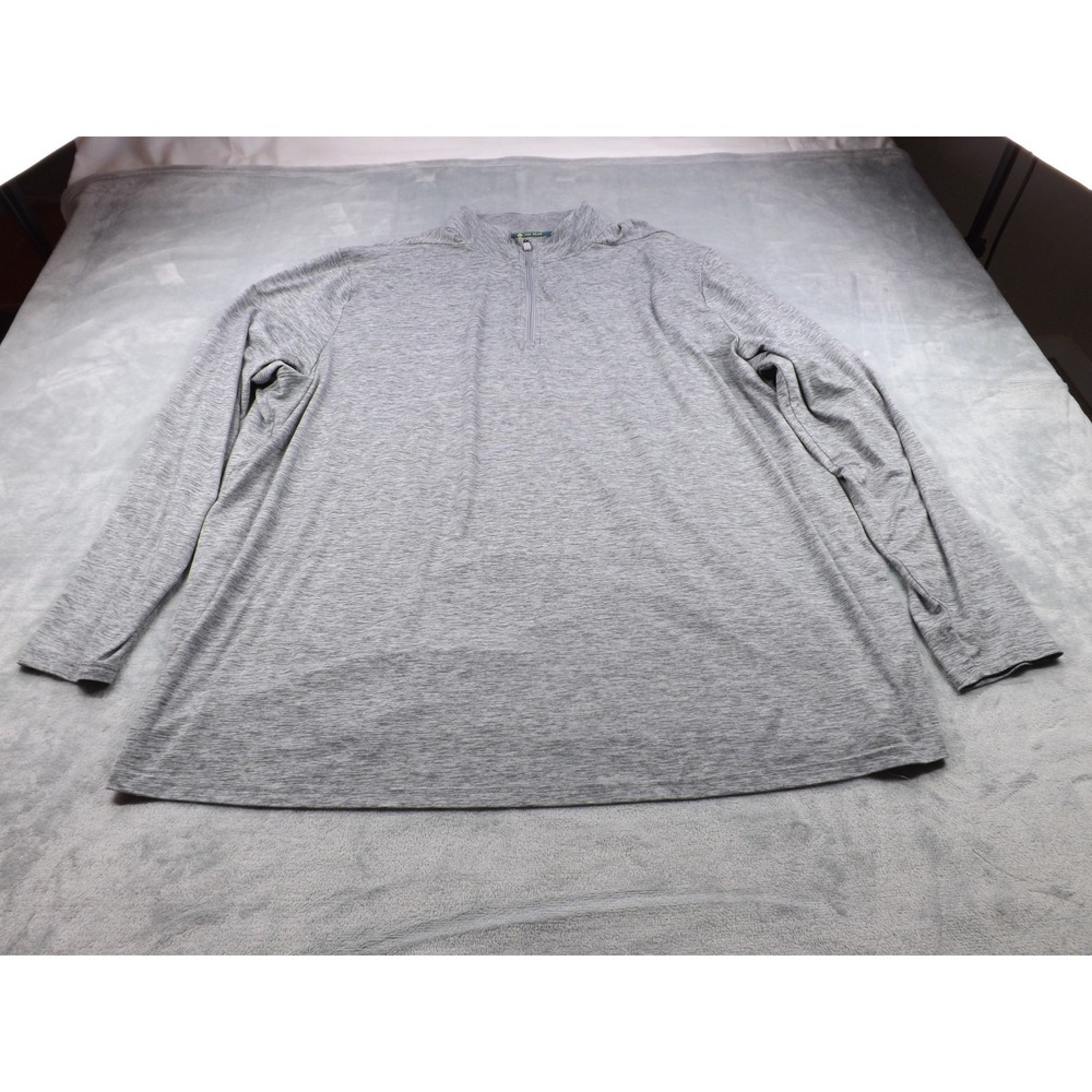 TEK GEAR Pullover Men's SZ 3XB DK Gray/LT Gray 1/4‎ Zip Long Sleeve Light Weight